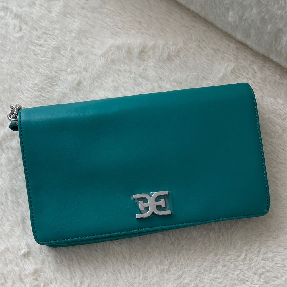 Sam Edelman Teal Clutch with Silver Accent